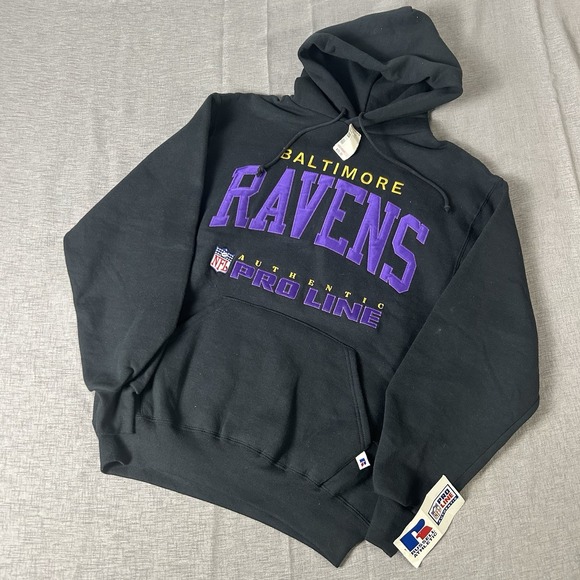 Vintage Other - Vintage 90s Russell Athletic Black Baltimore Ravens USA Hoodie Sweatshirt Men M
